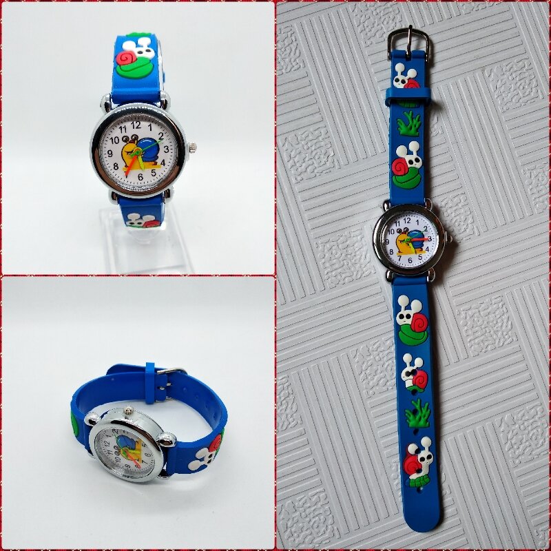 Часы наручные для девочек и мальчиков, кварцевые аналоговые, с мультяшными цветами, улиткой, модные, для студентов, подарок на Рождество