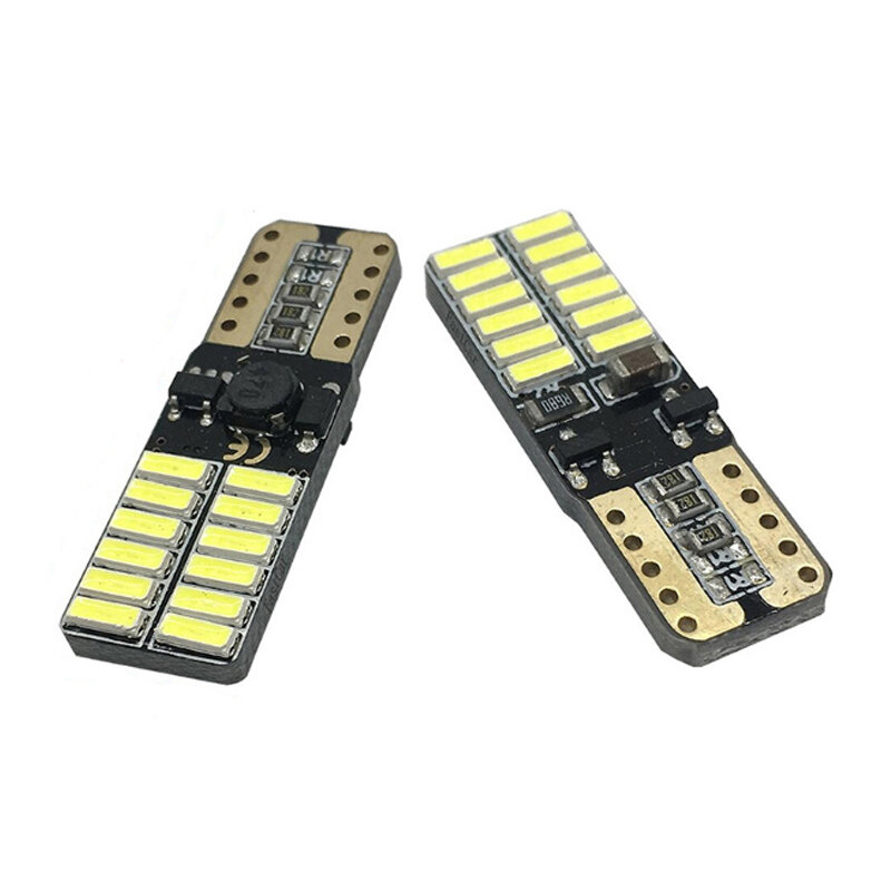 4 قطعة T10 W5W 194 LED Canbus لا خطأ 24SMD 4014 سيارة LED القراءة مصباح إشارة مصباح وقوف السيارات Bulds سيارة التصميم الأبيض تيار مستمر 12 فولت