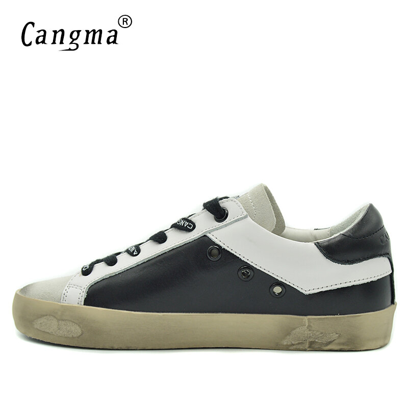 Cangmabrand الفاخرة العلامة التجارية مصمم أحذية رياضية النساء أحذية جلد طبيعي حذاء من الجلد المدبوغ الكبار المرأة عادية خمر السيدات حذاء 2021