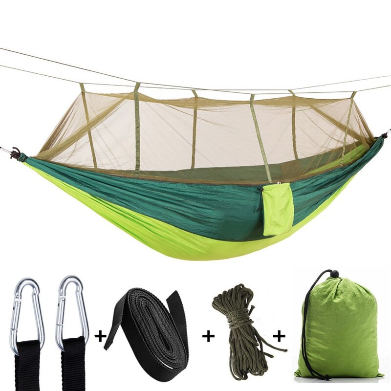 Oversize ultraleve parachute hammock caça mosquito rede dupla pessoa drop-shipping ao ar livre móveis rede 260x120cm