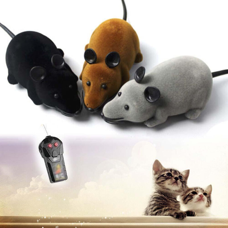 Hot 3 Colors Remote Control Mouse Toys Wireless Simulation Plush Mice RC Electronic Mice Toys For kids Funny toys Wholesale