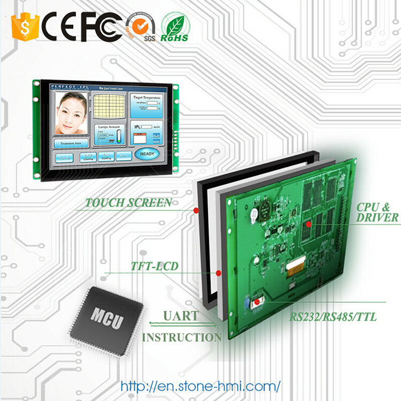 10.1 بوصة واجهة ما بين المستخدم والآلة الصناعية HMI LCD تعمل باللمس لاستخدام المعدات