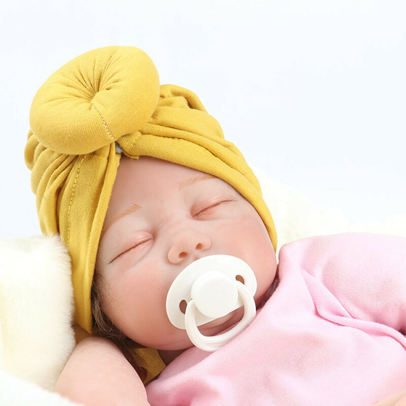 8 couleurs bandeaux pour bébés couleur unie coton Kont Turban chapeaux pour filles Spandx extensible bonnet chapeau bébé cheveux accessoires