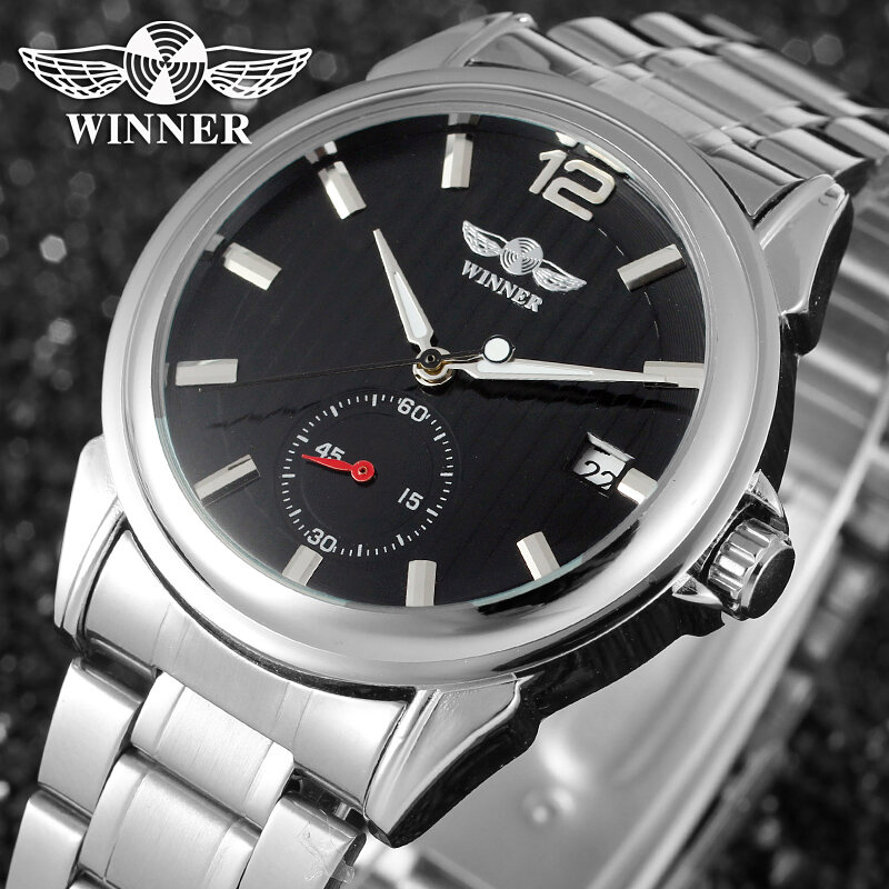T-winner relógio de pulso mecânico masculino, relógio de marca de luxo automático com calendário e data, casual, presente para homens