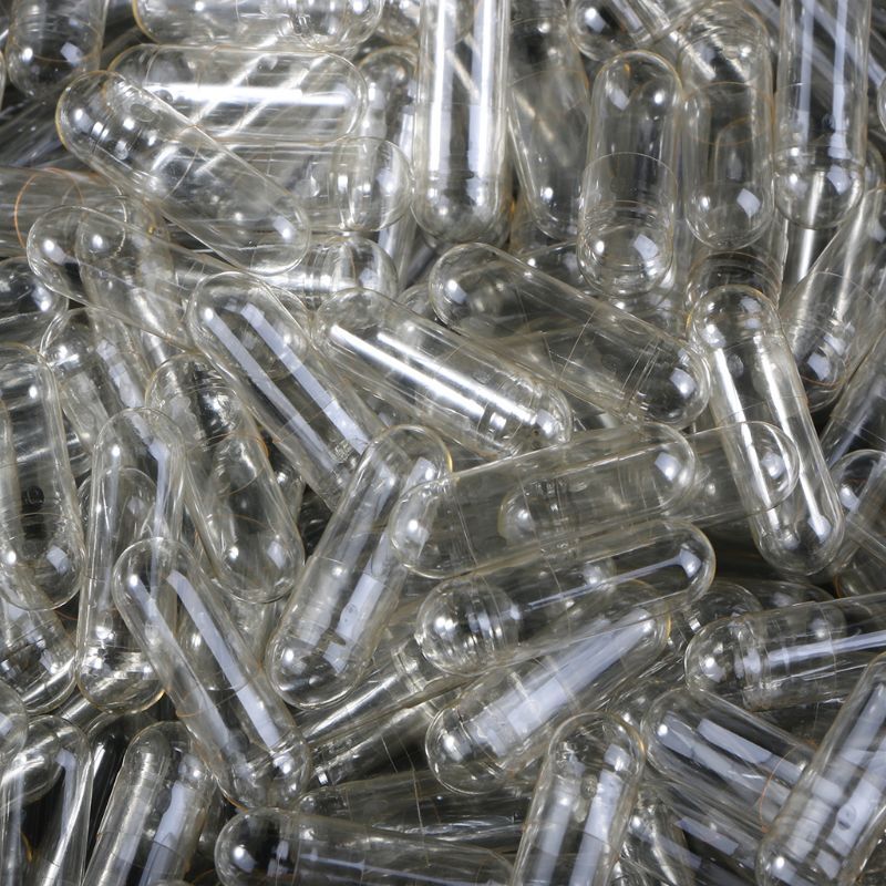Cápsula de gelatina dura vazia, tamanho 0 # clara kosher gel, pílula para cuidados de saúde pessoal, casos de pílulas, 1000 peças divisor 1pc