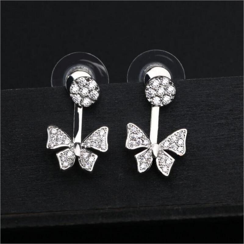 Kuziduocai New Fashion Fine Jewelry 925 Sterling Silver Zircon Butterfly Drop Earrings For Women Gift Brincos Pendientes E-259