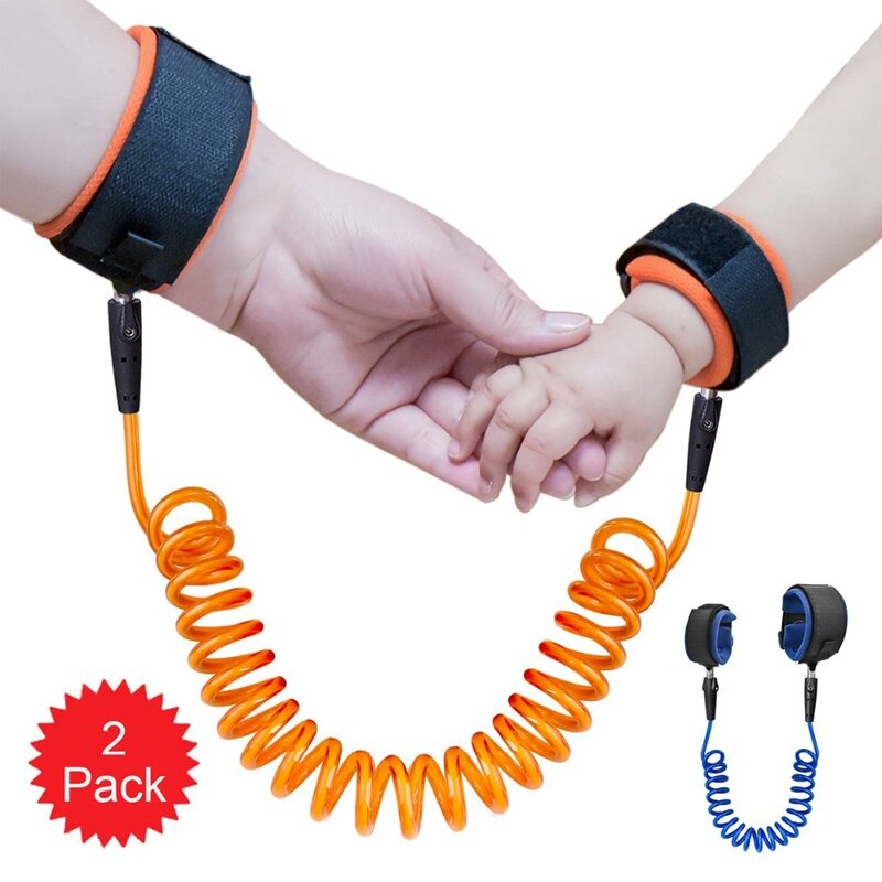 2 Pack Kind Anti Verloren Band Hautpflege Handgelenk Link Gürtel Robust Flexible Sicherheit Harness für Reise Outdoor-1,8 m für Kinder