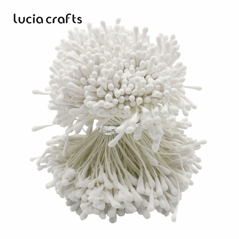 576 sztuk 1mm matowy biały podwójne głowice kwiat pręcik słupek DIY ciasta dekoracje ślubne scrapbooking, rzemiosło D0404