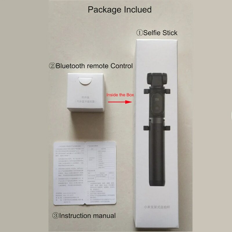 Оригинальная селфи-палка xiaomi для телефона, Bluetooth, мини-штатив, селфи-Палка с беспроводным пультом дистанционного управления для iPhone, Samsung, ...