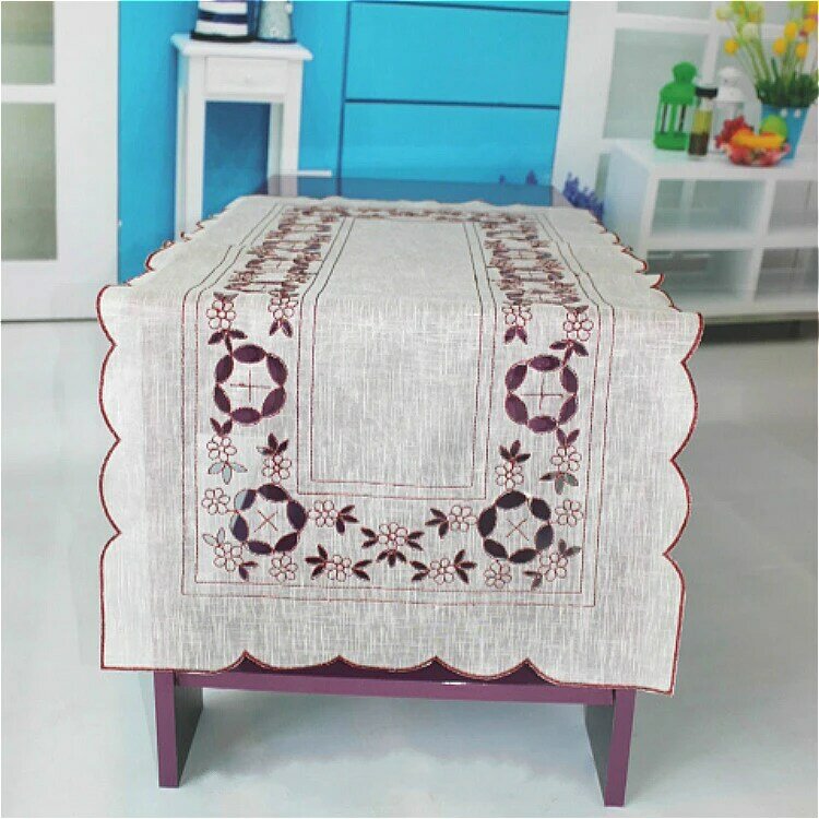 Special Price European Simple Cotton Fabric Embroidery Openwork Tablecloth Placemat Kitchen Restaurant Christmas Decor Tapete