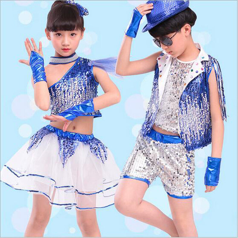 Bazzery Children Jazz Dance Clothes with Wristbands Modern Dance Ballroom Costume Jazz Suit for Primary School kindergarten Kids