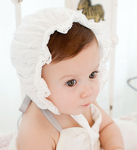 Cute Children Bonnet Sunbonnet Shining Star Printed Girl Kids Cotton Sunhat Photography Prop Newborn Hat Birthday Gifts