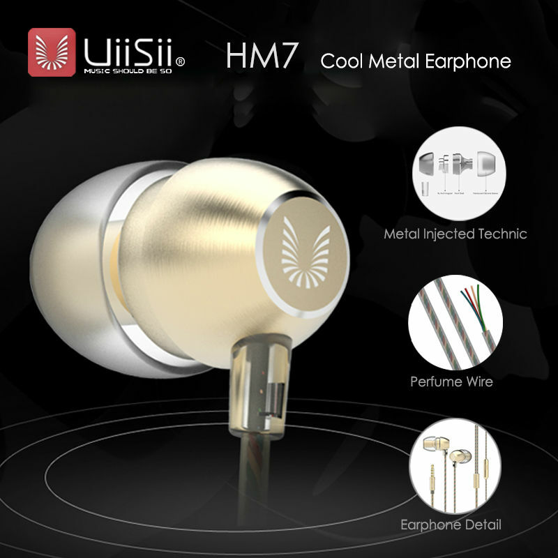 UiiSii-auriculares intrauditivos HM7/HM6, estéreo de Metal, Supergraves, con micrófono de 3,5mm, para teléfonos iPhone /Samsung IOS y Android