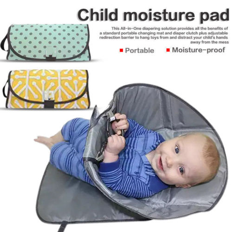 Tapete infantil dobrável à prova d'água, 3 em 1, multifuncional, portátil, para pendurar, troca de fraldas, almofada para viagem