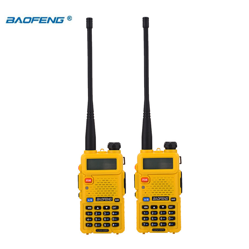 Baofeng-rádio de comunicação uv5r, walkie talkie segundo, duas vias, 136 canais, 5w, vhf, uhf, 174-400 mhz e 520-mhz
