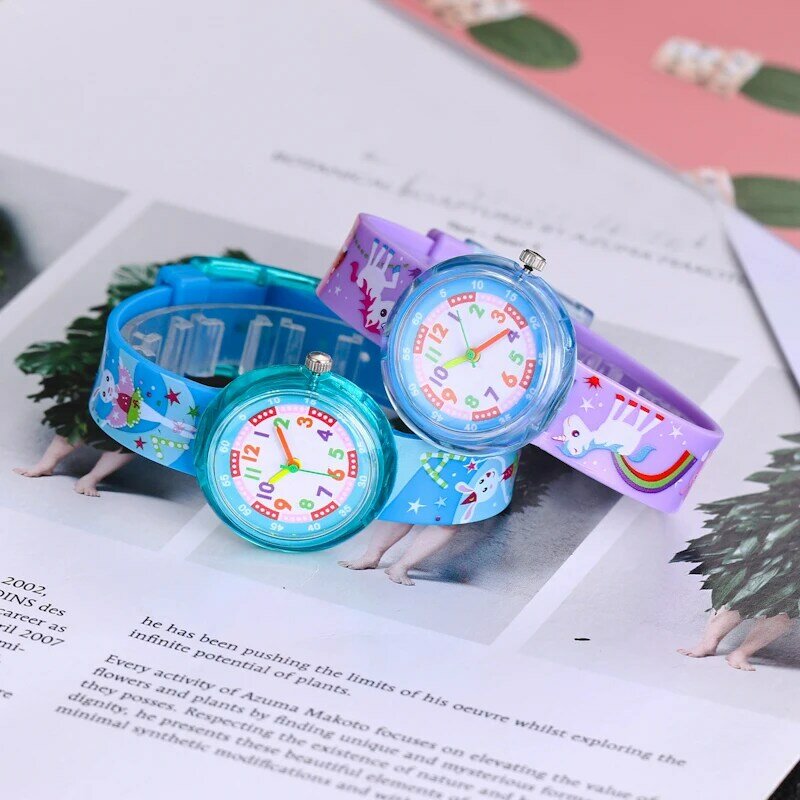 ยี่ห้อใหม่แฟชั่นน่ารัก Harajuku Unicorn สาวเด็กนาฬิกากันน้ำกีฬานาฬิกาวุ้นนาฬิกาผู้หญิงนาฬิกาข้อมื...