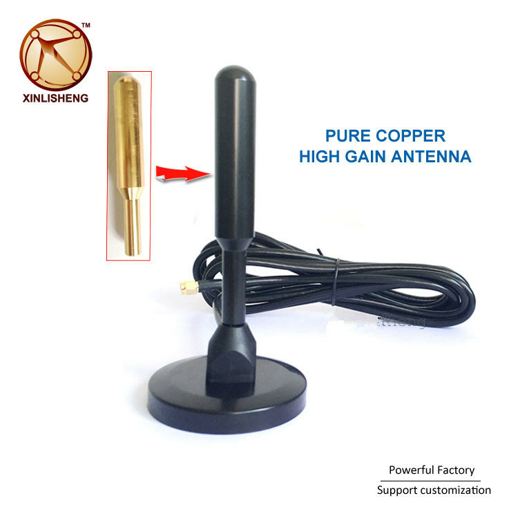 Base magnética de varilla de cobre puro para antena de coche, Cable SMA macho, 30dBi, 3M, GSM/900/1800M