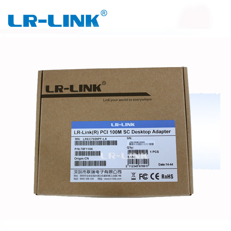 Adaptador ethernet de fibra óptica LR-LINK 7020pf-st pci card 100mb, controlador de placa de rede para pc de desktop