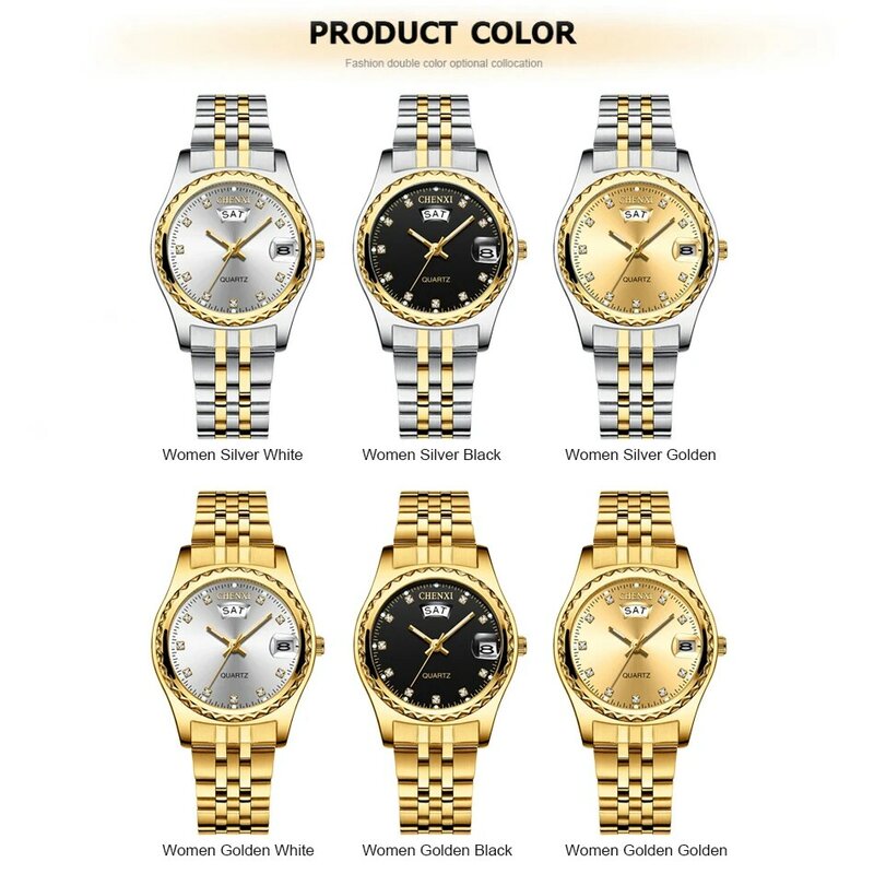 Orologi al quarzo da donna orologio da polso da donna in acciaio inossidabile di marca di lusso orologio da polso da donna in oro impermeabile orologio da donna regali