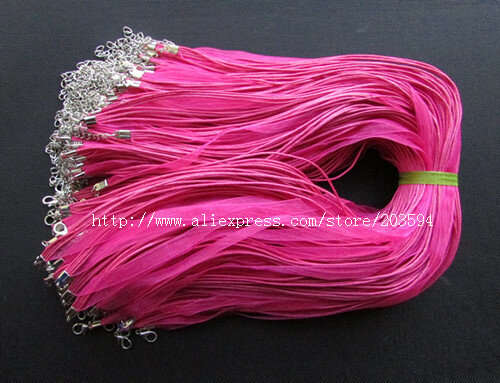 10pcs/lot 17-19 Inch Adjustable Assorted Colors Organza Ribbon Necklace Cord with Lobster Clasp For DIY Jewelry Making