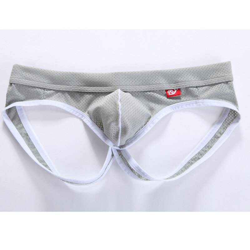 WJ Mens Underwear Briefs Jockstrap Male Underpants Sexy Gay   Mesh Backless Panties Wangjiang Brand Slip nylon Men Pouch Low