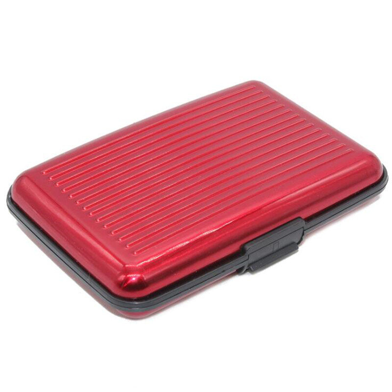 Fashion Unisex Business Metal Id Credit Card Holder Wallet Pocket Case Aluminum Alloy Small Portable Card Box