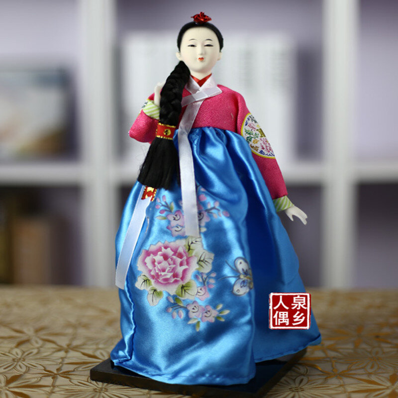 Korean Doll Korean Arts and Crafts Ornament Korean Silk Doll Korean Dress Adornment Gift Doll Model