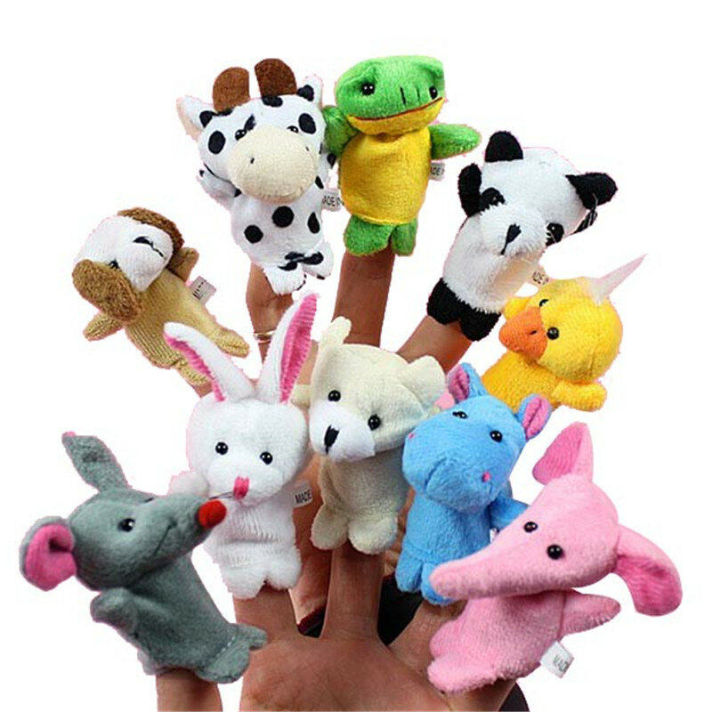 Marionnettes à doigts pour bébé, en forme de mini animal, éducatif, jeu de main dessin animé, en peluche, poupée de théâtre, jouets pour enfants, à offrir en cadeaux,