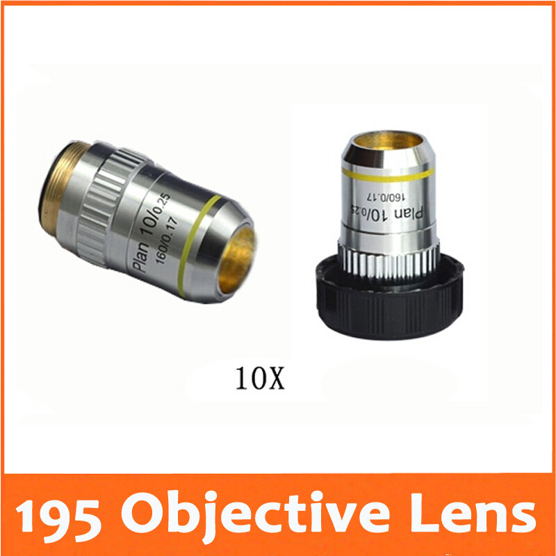 10X L=195 Plan Achromatic Bio-Microscope Objective Lens Thread Diameter 20.2MMx0.705