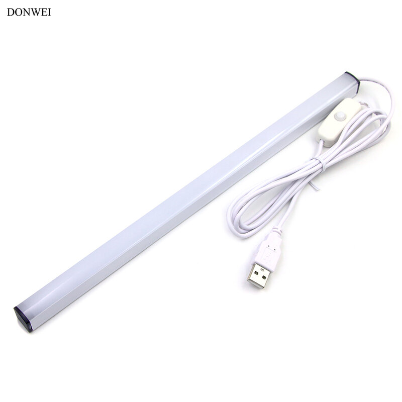 DONWEI USB Powered 5W 30cm Night Light LED Bar Cabinet Lights Portable Desk Bedside Kitchen Camping Book Lamp