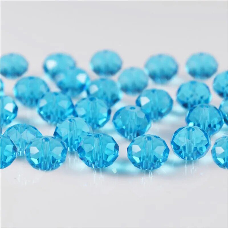 Rondelles en cristal pour travaux d'aiguille, accessoires de bricolage pour femmes, perles à facettes amples en verre, 4 6 8mm