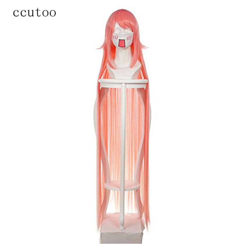 Guincho para cosplay kobato hanato, 135cm, rosa, longo, reto, resistente ao calor, cabelo sintético, traje completo, frete grátis