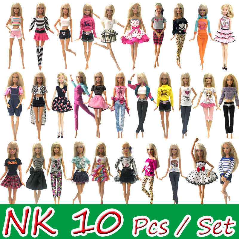 NK-vestido de princesa para muñeca Barbie, accesorios de diseño de moda, el mejor regalo para muñeca de niña JJ, 10 Uds.