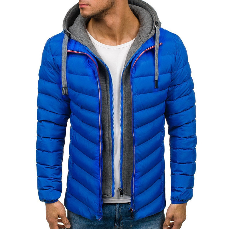 Zogaaホット販売冬の男性のジャケットシンプルなファッション暖かいコートニット袖口のデザイン男性の熱ファッションブランドパーカー