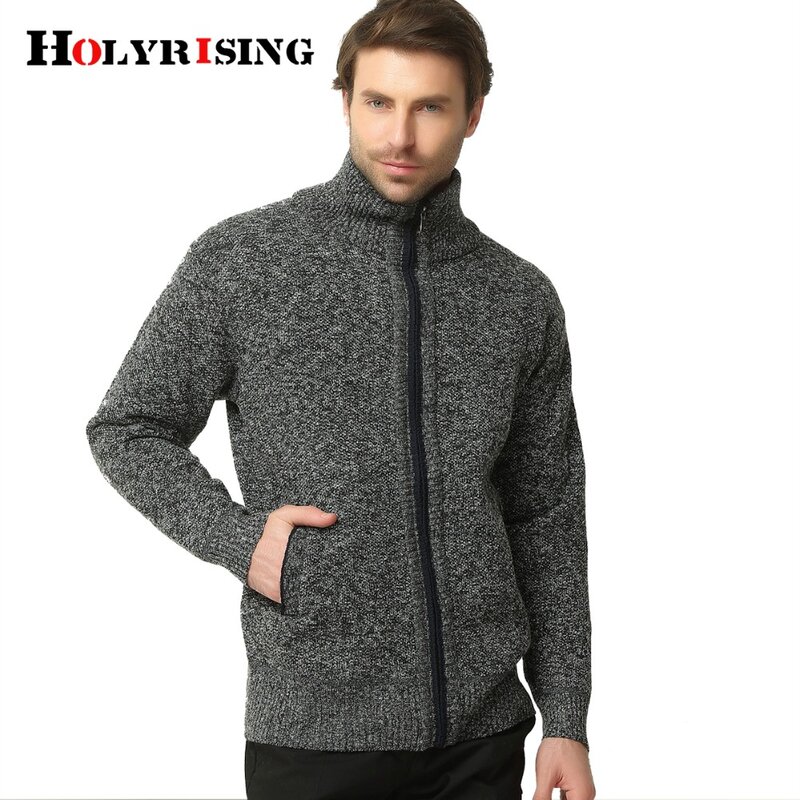 men sweater zipper mens cardigans stand collar sweaters thick loose for men fashion sweater male sweater men cardigan holysing