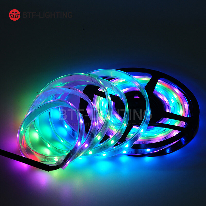 شريط بكسل LED ، 5 م LPD6803 6803 ، 30 صمام ثنائي/م ، 150 led ، 5050 RGB ، مصباح سيارة ماجيك دريم ملون ، DC12V 133 تغيير ، جهاز تحكم عن بعد RF