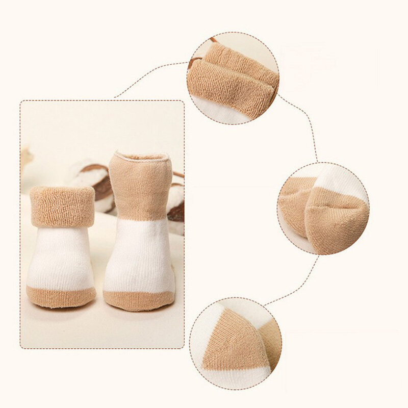 Calzini per bambini ispessimento in cotone neonati calzini corti 5 paia Unisex per 0-6 mesi neonato ragazza e ragazzo