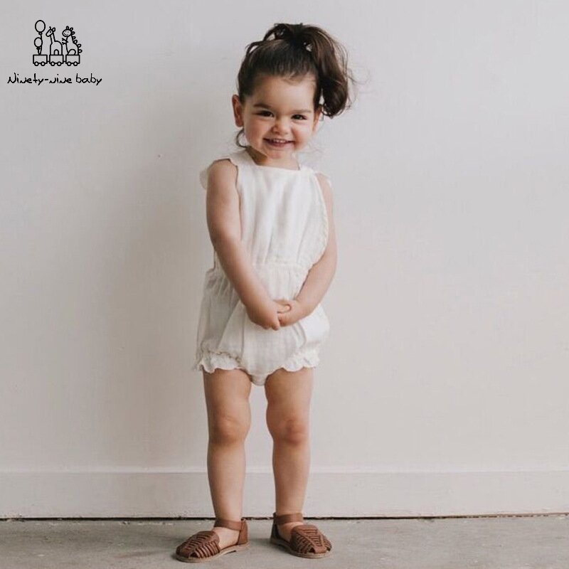 3 Kleur Schattige Baby Meisje Ruche Effen Kleur Romper Jumpsuit Outfits Voor Pasgeboren Baby Kinderkleding Sunsuit Kid Kleding