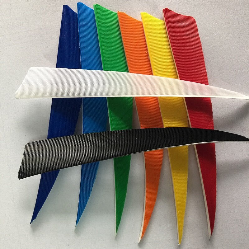 Linkboy-Flecha de tiro con arco, de 5 pulgadas pluma de pavo, tiro con arco tradicional, bricolaje, 10 Uds.
