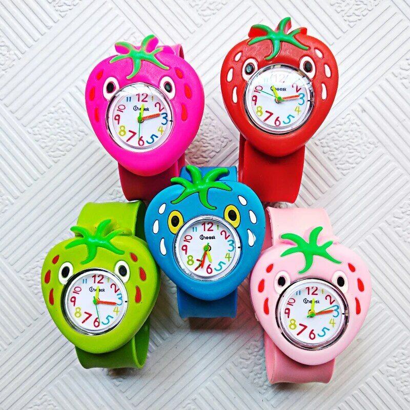Relojes de fruta piña y fresa para niños y estudiantes, reloj de pulsera de cuarzo para bebés y niños, regalo de Navidad