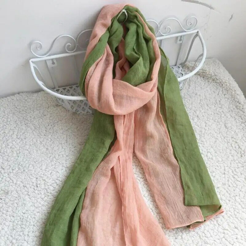 Bufanda estilo Unisex Primavera Verano Otoño Invierno algodón y lino Color sólido bufandas largas Mujer chal moda hombres bufanda