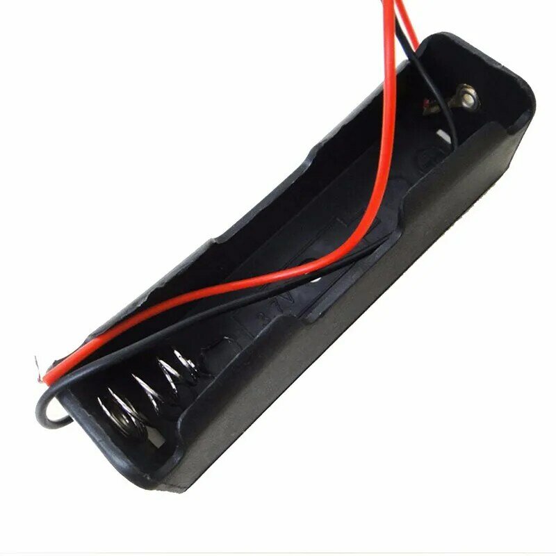 High Quality Black Plastic 18650 Battery Case Holder Storage Box with Wire Leads for 18650 Batteries 3.7V Wholesale