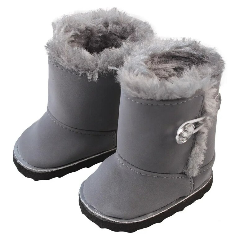 Poupée Talk – bottes de neige en coton à boutons pour fille, chaussures de poupée américaines de 18 pouces, bottes en tissu chaud pour jouet de poupée russe BJD