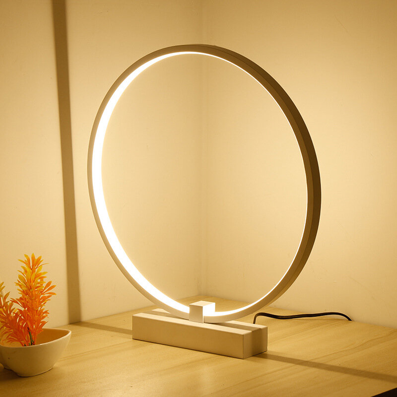 DONWEI D25cm Modern LED Table Lamp For Bedroom Living Room Study 16W Desk Table Lamps Minimalist Bedroom Bedside Lamp AC 220V