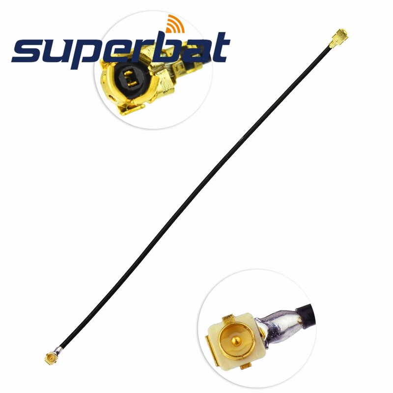 Superbat U.FL-receptáculo macho de ángulo recto a U.FL hembra, Cable Coaxial RF de 1,13 MM, Cable de 10cm