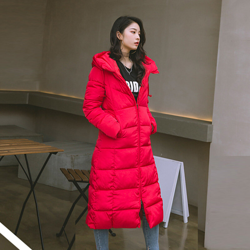 Manteau Parka à capuche en coton rembourré pour femme, veste d'hiver x-long, vêtements d'extérieur chauds de haute qualité, offre spéciale
