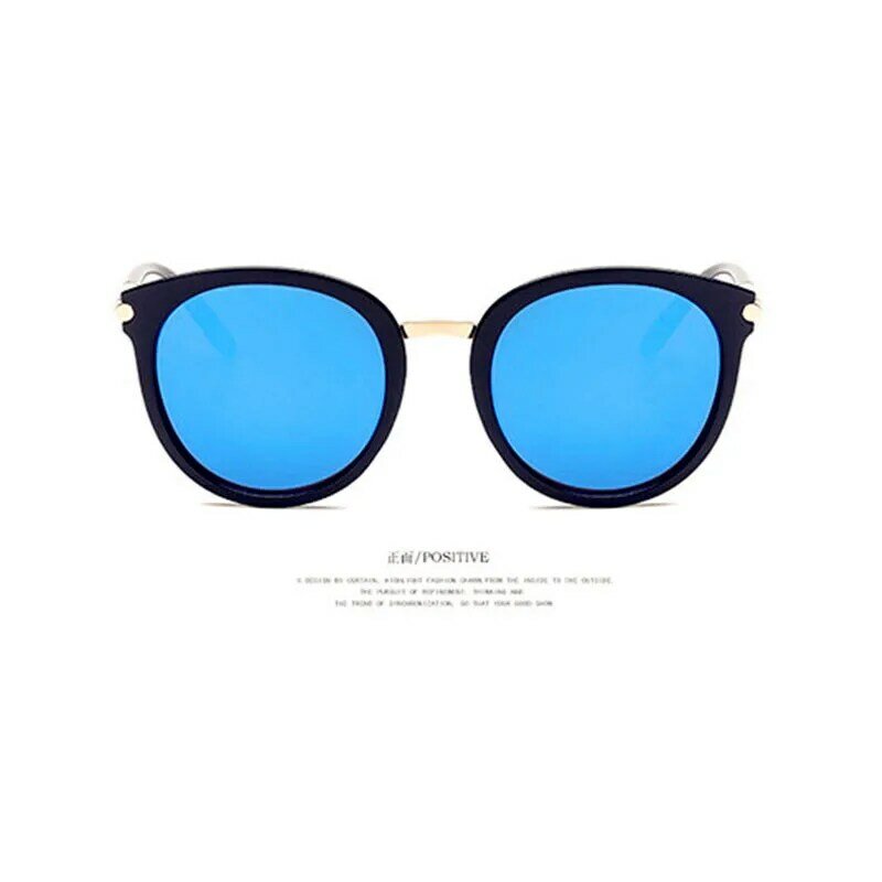 Óculos de sol unissex redondo e retrô, marca de designer para homens e mulheres, espelhado de liga
