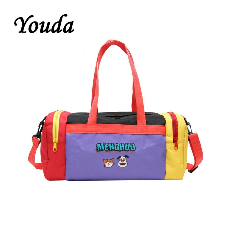 Youda-Bolso de hombro Tubular con personalidad para mujer, bolsa de viaje portátil con dibujos animados, de gran capacidad