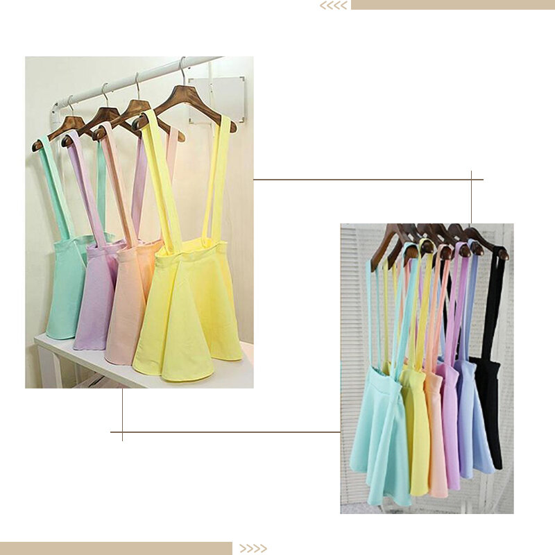 Плиссированная мини-юбка, 1X Женская юбка, летняя юбка карамельных цветов на бретелях для девушек и женщин
