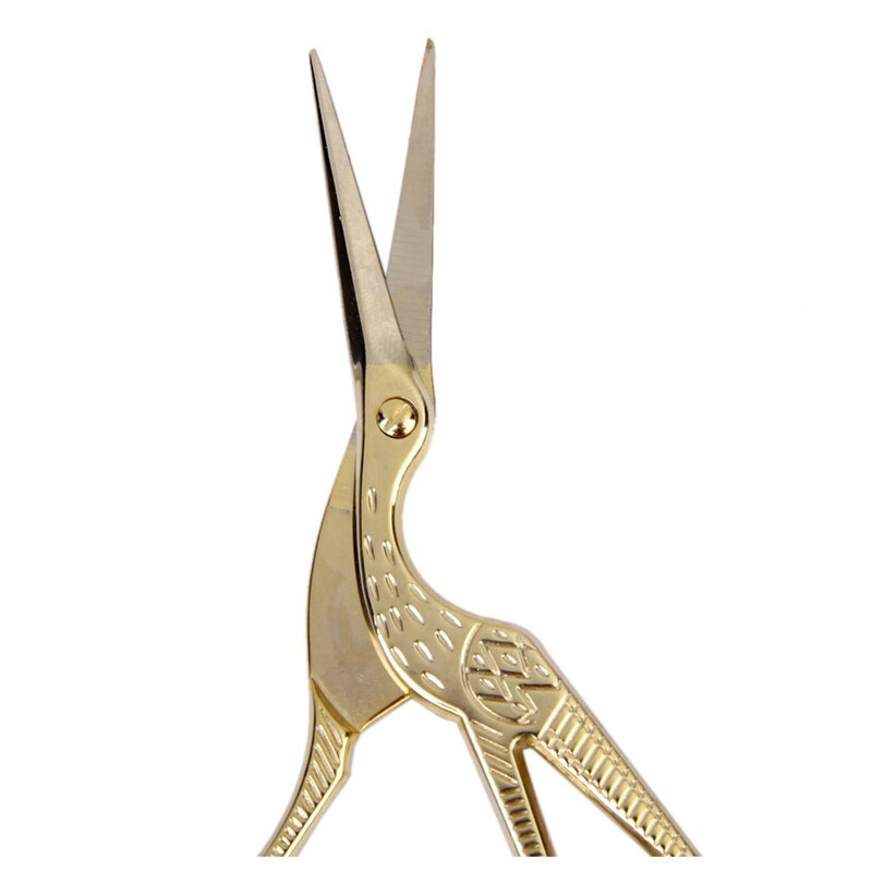Retro żuraw nożyczki do szycia 11.5 cm złoty